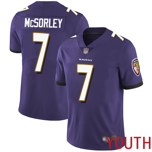 Baltimore Ravens Limited Purple Youth Trace McSorley Home Jersey NFL Football #7 Vapor Untouchable->youth nfl jersey->Youth Jersey